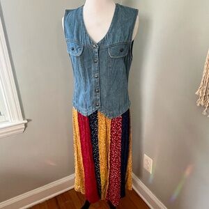 Vintage 90s Nina Piccalino denim vest dress Small